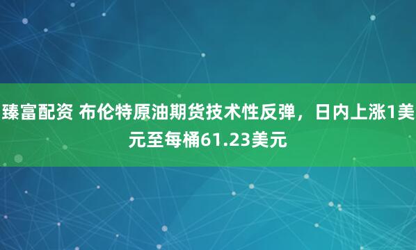 臻富配资 布伦特原油期货技术性反弹，日内上涨1美元至每桶61.23美元